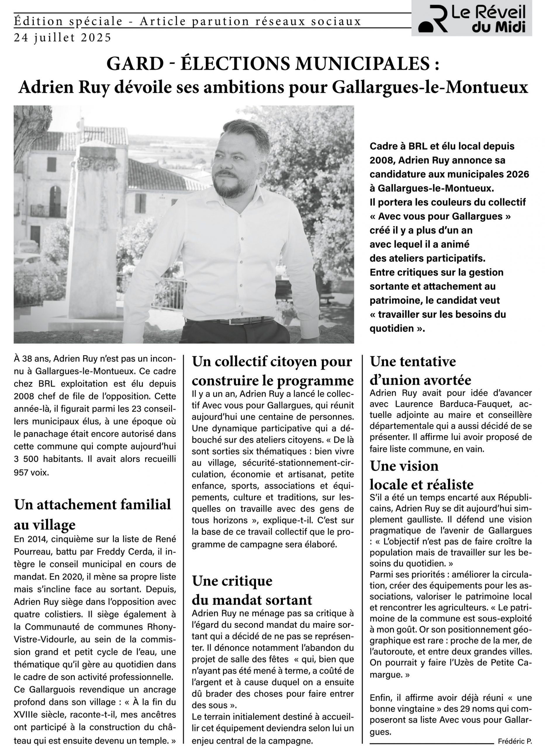 candidat elections maire gallargues